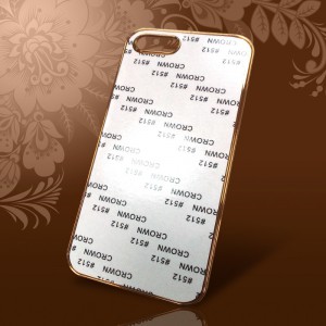 Чехол  IPhone 5/5S хромированный золотой (с металлич. вставкой)
